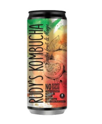 Gaivusis arbatos gėrimas RUDY'S Kombucha, mangų ir pasiflorų skonio, 0,33 l, skardinė