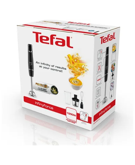 TEFAL | Blender | HB943838 InfintyForce | Hand Blender | 1000 W | Number of speeds 1 | Chopper | Black