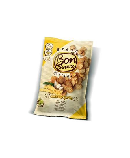 Duonos traškučiai BON CHANCE sūrio ir česnakų skonio, 120 g