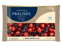 Šokoladiniai saldainiai PRALINES, red/gold, su lazdyno riešutų kremu, 1 kg