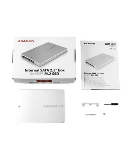 AXAGON Internal 2.5" box with SATA interface for M.2 SATA SSD | RSS-M2SD