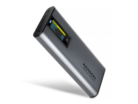 AXAGON External USB-C 10Gbps metal box with info display for M.2 NVMe and SATA SSD | EEM2-SD2