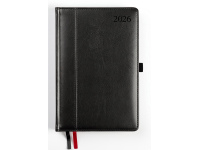 Kalendorius AMBASSADOR BLACK EDITION, 2026, PU, A5, matinė juoda