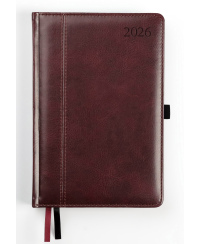 Kalendorius AMBASSADOR BLACK EDITION, 2026, PU, A5, tamsiai ruda