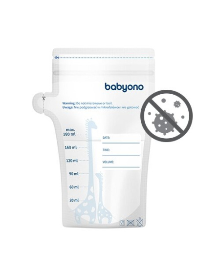 BabyOno maišeliai motinos pienui laikyti užšaldyti 30 vnt.x180 ml, 1084