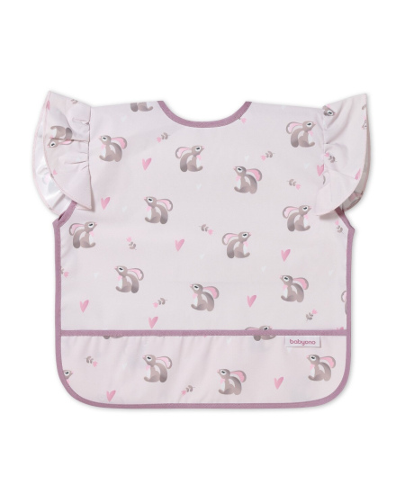 Babyono prijuostė neperšlampama su kišene nuo 6 mėn triušis rožinis 1641/03