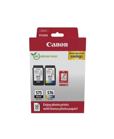 Canon PG-575/CL-576 (5438C004) Photo value pack Rašalinių kasečių komplektas, BK/CMY