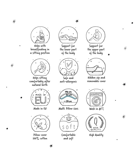 CebaBaby maitinimo pagalvė dżersej DUO, figūros W-705-000-740