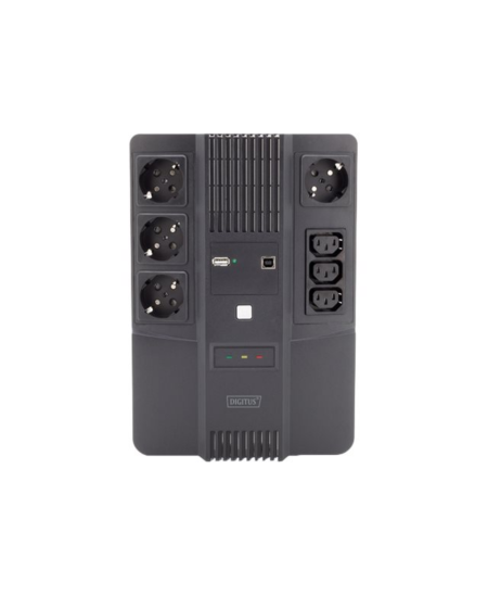 Digitus All-in-One UPS, 600VA/360W, LED 12V/7Ah x1, 4x CEE 7/7,3x IEC C13, USB, RJ45
