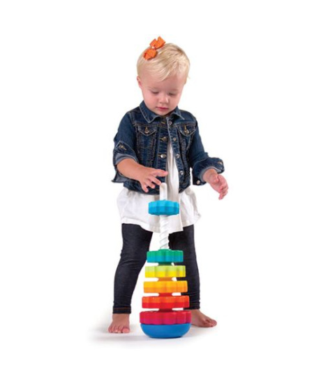 Besisukanti piramidė FATBRAINTOYS „SpinAgain“