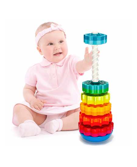 Besisukanti piramidė FATBRAINTOYS „SpinAgain“