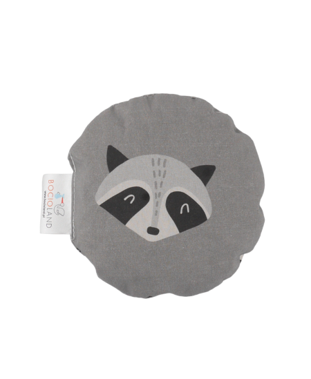 Vyšnių kauliukų pagalvėlė BOCIOLAND, balta, meškėnas, BL60