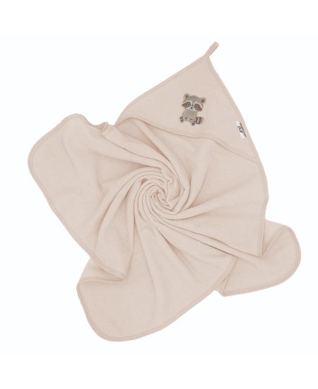 Frotinis rankšluostis su gobtuvu BOCIOLAND, 80x80, kreminis meškėnas