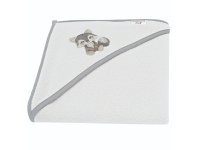 Bocioland rankšluostis su gobtuvu frotinis 100x100 pilkas vilkas BL226