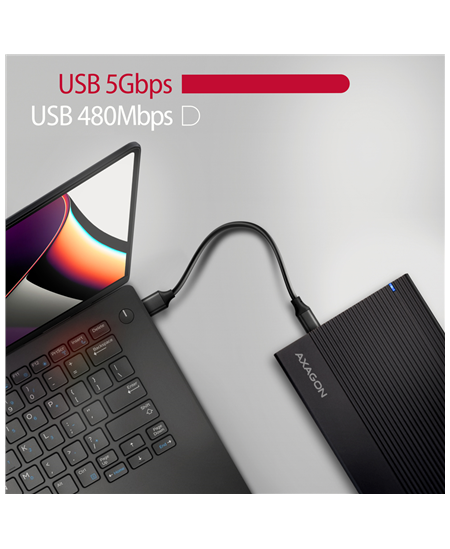 AXAGON Ribbed aluminum USB 3.2 Gen 1 - SATA 6G external box for 3.5" HDD | EE35-GTR