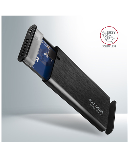 AXAGON External USB-C 3.2 Gen 2 metal box for M.2 NVMe & SATA SSD disks | EEM2-SB2