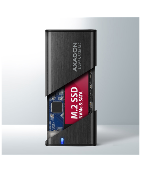 AXAGON External USB-C 3.2 Gen 2 metal box for M.2 NVMe & SATA SSD disks | EEM2-SB2