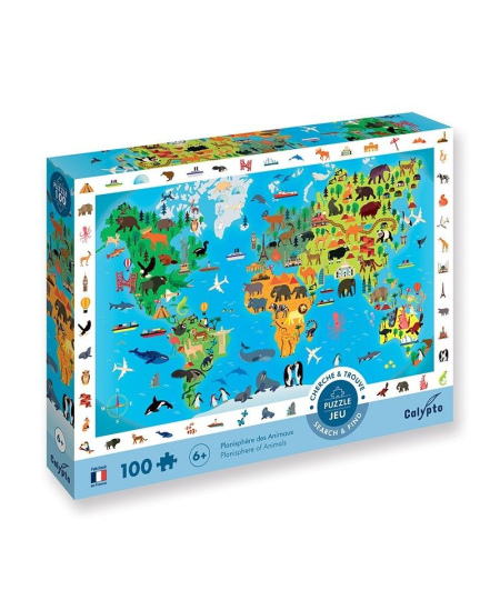 100 detalių pastabumo dėlionė SentoSphere „Pasaulio gyvūnai“