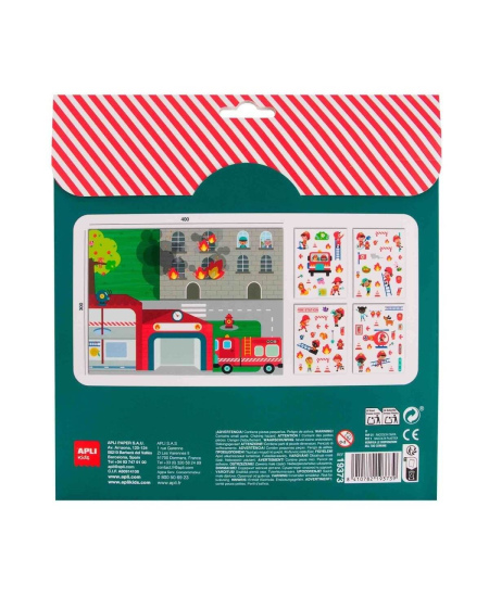 Lipdukų žaidimas su plakatu Apli Kids „Gaisrinė“