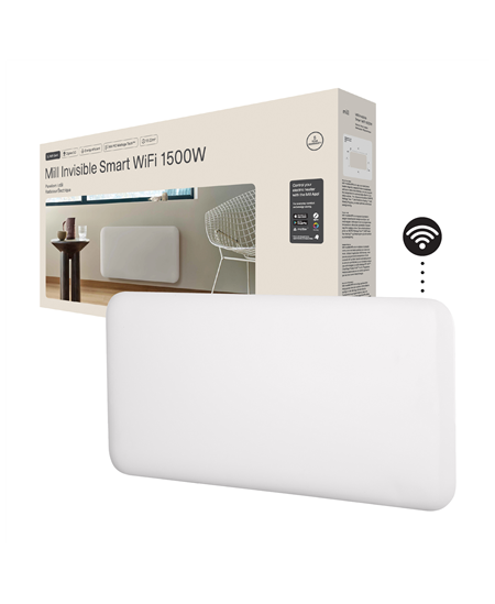 Mill Invisible Smart WiFi Heater | PA1500WIFI4 | Panel Heater | 1500 W | Suitable for rooms up to 18-22 m² | White | IPX4