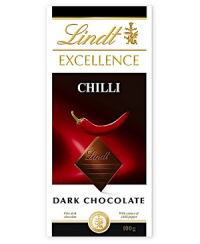 Šokoladas LINDT Excellence, juodas, su aitriosiomis paprikomis, 100g