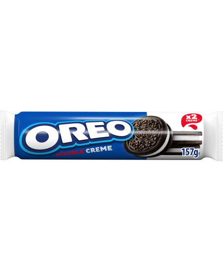 Kakaviniai sausainiai OREO Double su vanilės skonio įdaru, 157 g
