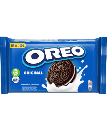 Kakaviniai sausainiai OREO su vanilės skonio įdaru, 264 g