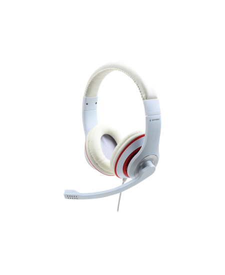 Gembird Stereo Headset MHS 03 WTRD White with Red Ring, Headset