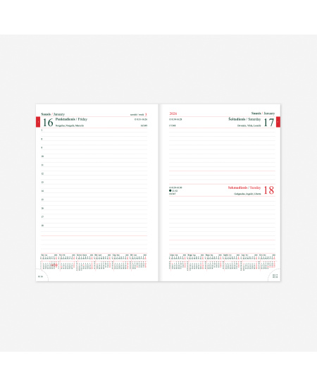 Kalendorius MANAGER Day 2026, A5 Design Simple Beauty, kartoninis viršelis