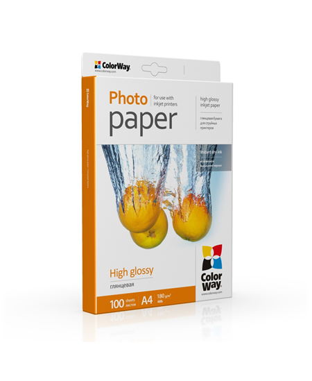 ColorWay Photo Paper, 100 sheets | 180 g/m² | A4 | High Glossy