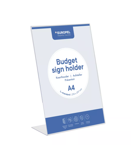 Informacinis stovas EUROPEL Budget, L tipo, A4, vertikalus