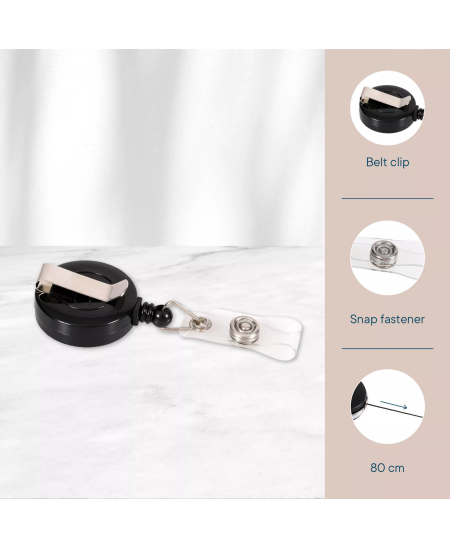 Laikiklis su rite vardinės kortelės dėklui EUROPEL, juodas