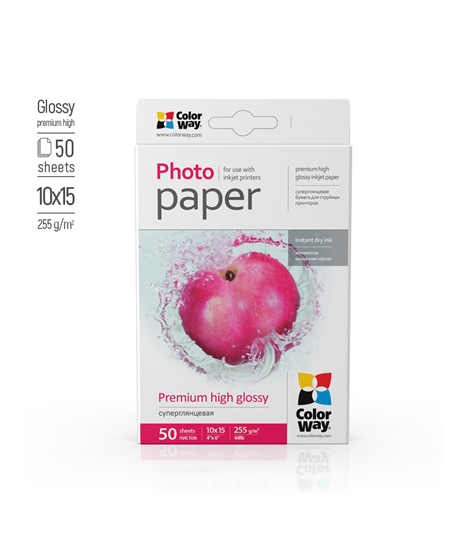 ColorWay Photo Paper, 50 sheets | 255 g/m² | 10x15 | Premium High Glossy