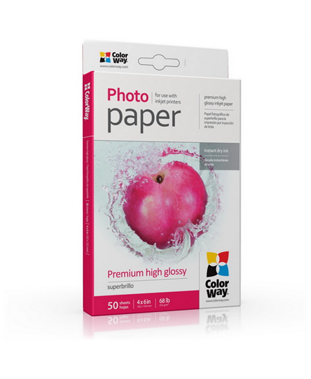 ColorWay Photo Paper, 50 sheets | 255 g/m² | 10x15 | Premium High Glossy