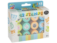 Savaime sudrėkinami antspaudukai  MOXY, žydra, 12 vnt.