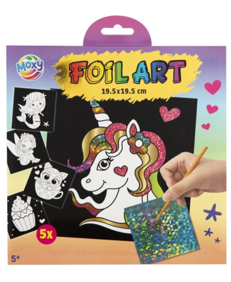 Dekoravimo folija rinkinys MOXY Vienaragis, 5 piešinukai