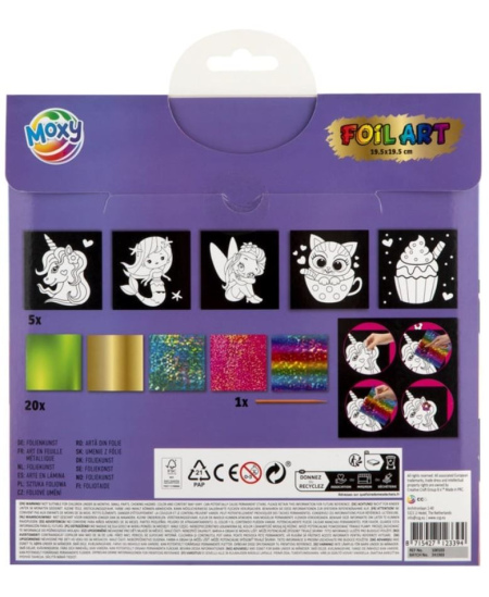 Dekoravimo folija rinkinys MOXY Vienaragis, 5 piešinukai