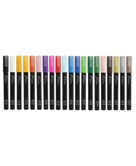 Akrilinių markerių rinkinys dėžutėje NASSAU, 20 spalvų