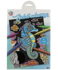 Spalvinimo knygelė su aksomo kontūrais GRAFIX Jūros gyvūnai, A4, 4 lapai