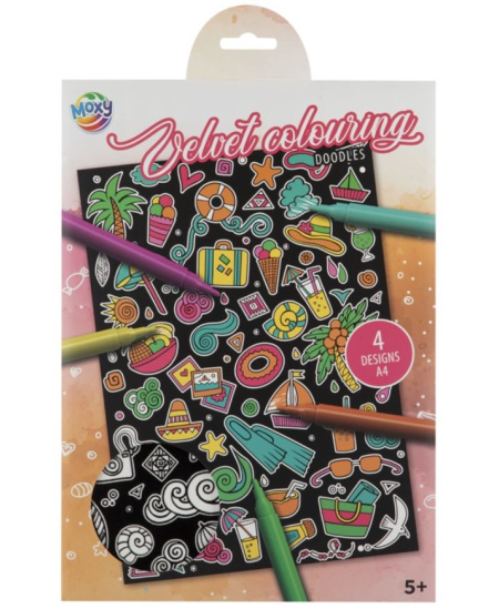 Spalvinimo knygelė su aksomo kontūrais GRAFIX Piešinukai, A4, 4 lapai