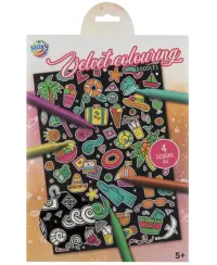 Spalvinimo knygelė su aksomo kontūrais GRAFIX Piešinukai, A4, 4 lapai