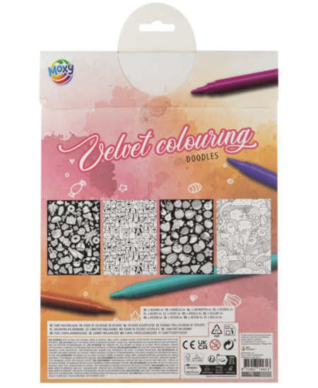 Spalvinimo knygelė su aksomo kontūrais GRAFIX Piešinukai, A4, 4 lapai