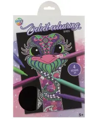 Spalvinimo knygelė su aksomo kontūrais GRAFIX Strutis, A4, 4 lapai