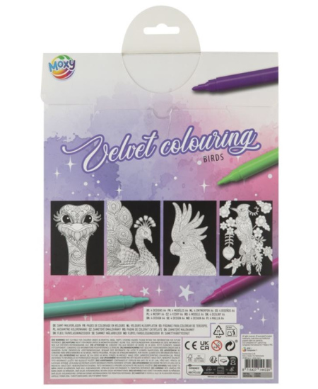 Spalvinimo knygelė su aksomo kontūrais GRAFIX Strutis, A4, 4 lapai