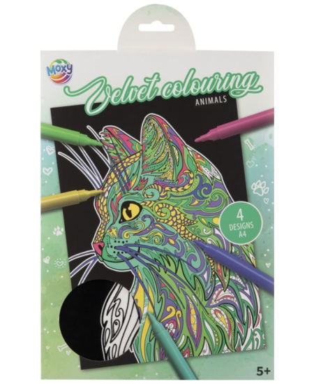 Spalvinimo knygelė su aksomo kontūrais GRAFIX Katė, A4, 4 lapai