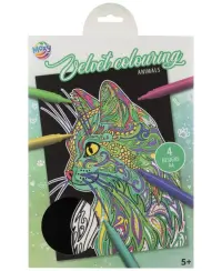 Spalvinimo knygelė su aksomo kontūrais GRAFIX Katė, A4, 4 lapai