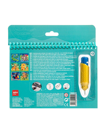 Spalvinimo knygelė Apli Kids "Gyvūnai", su vandens pieštuku