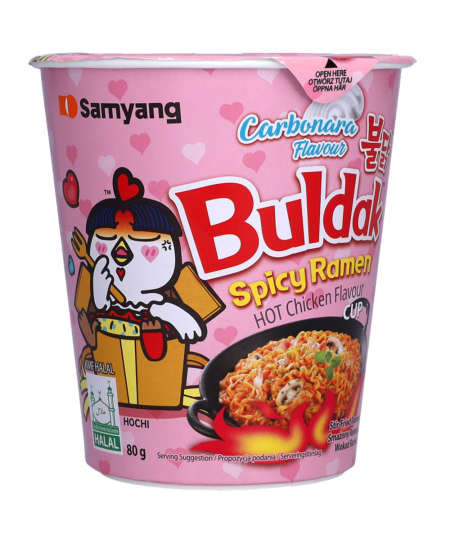 Ramenas SAMYANG, Hot Chicken Carbonara, puodelyje, 80 g