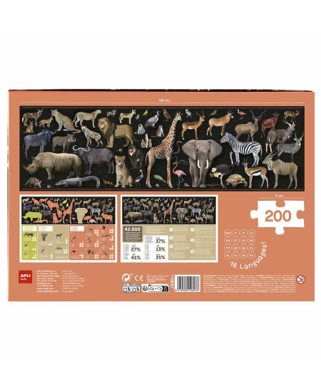 Pastabumo dėlionė Apli Kids „Nykstantys savanos gyvūnai“