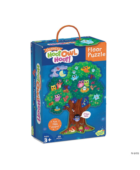 Grindų dėlionė MindWare „Hoot Owl Hoot Floor Puzzle“